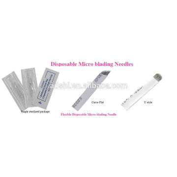 Curve flat and U type permanent makeup cosmetic microblading needle/microblading blade